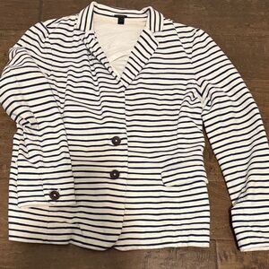 J. Crew Navy and White Striped Blazer